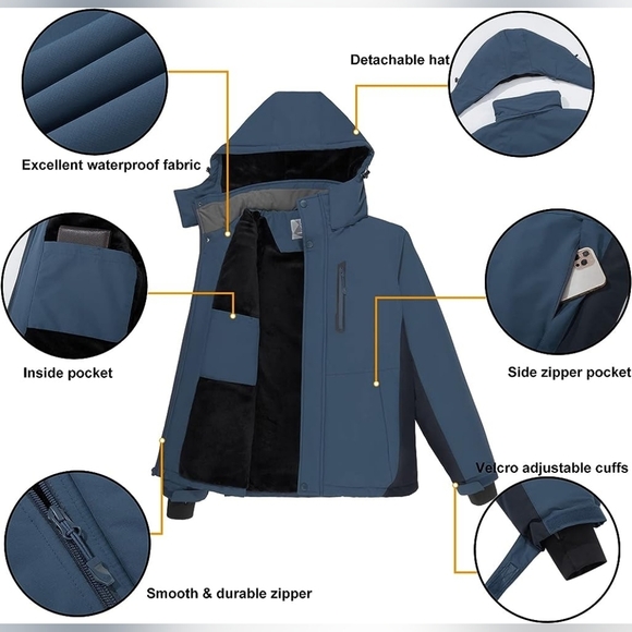 New Mens Weatherproof Anti-Scratch Adjustable Cuff Jacket - Picture 3 of 4